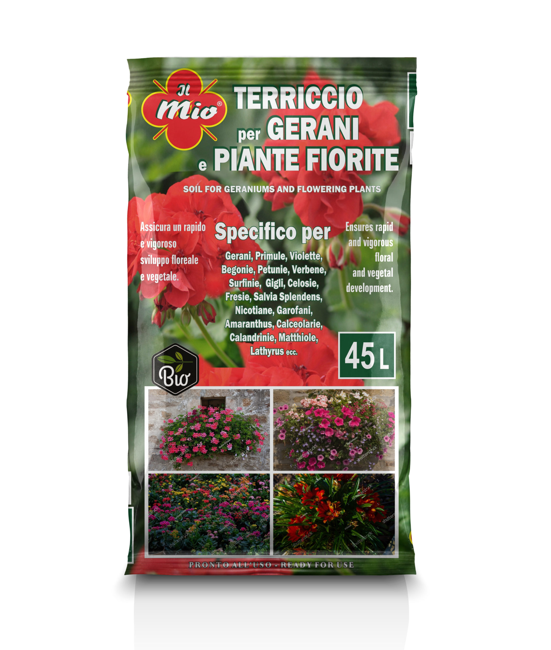 Terriccio specifico per Gerani e piante fiorite